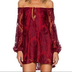 For Love and Lemons Sangria Dress Crimson